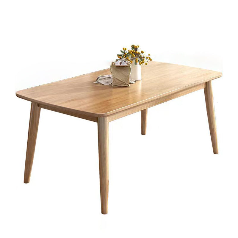 Modern Rubber Wood Dinette Set 1/2/5/7 Pieces Rectangle Beige Dining Table Set