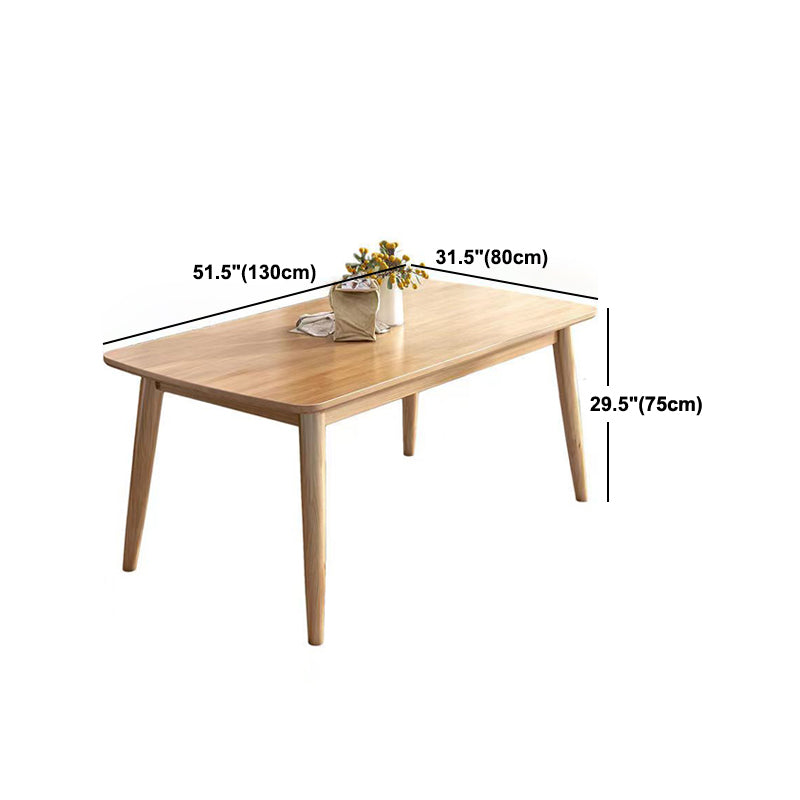 Modern Rubber Wood Dinette Set 1/2/5/7 Pieces Rectangle Beige Dining Table Set