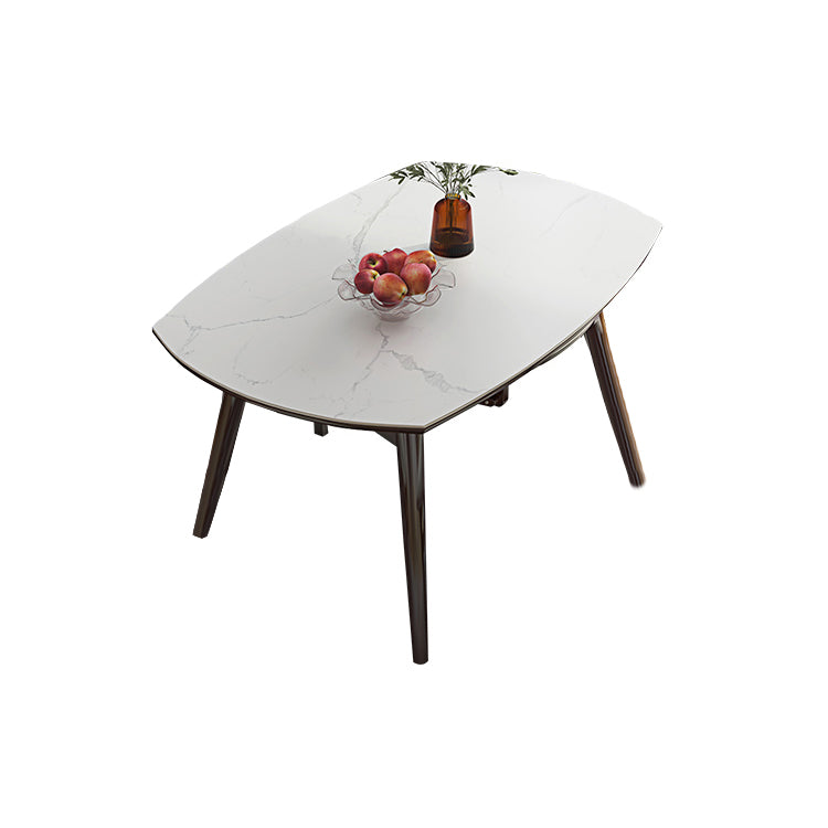 Modern Adjustable Dining Table Stone and Solid Wood Tripod Home Kitchen Table