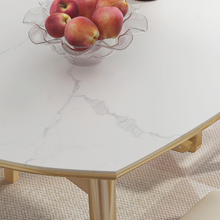 Modern Adjustable Dining Table Stone and Solid Wood Tripod Home Kitchen Table