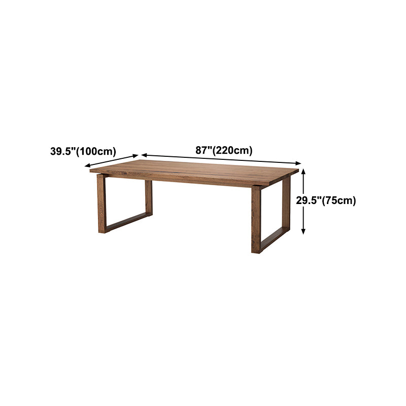 Solid Wood Top Dining Table Contemporary Rectangle Dining Table with Sled Base