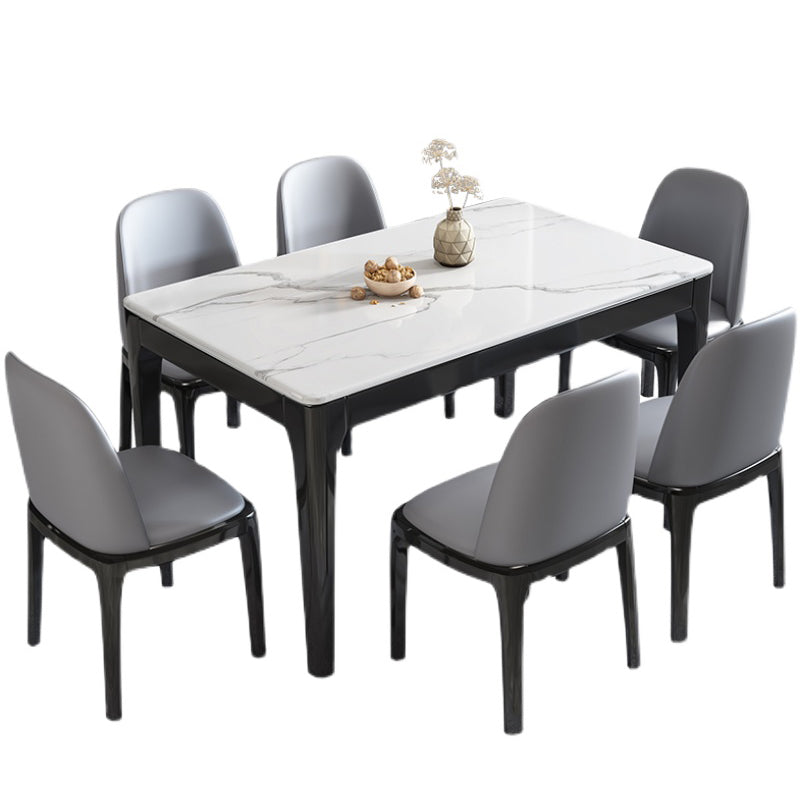 Industrial Sintered Stone Dining Table Solid Wood Dining Table for Dining Room