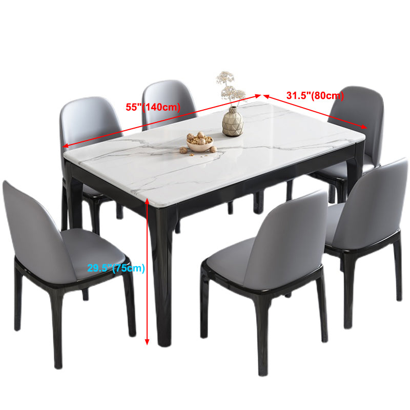 Industrial Sintered Stone Dining Table Solid Wood Dining Table for Dining Room
