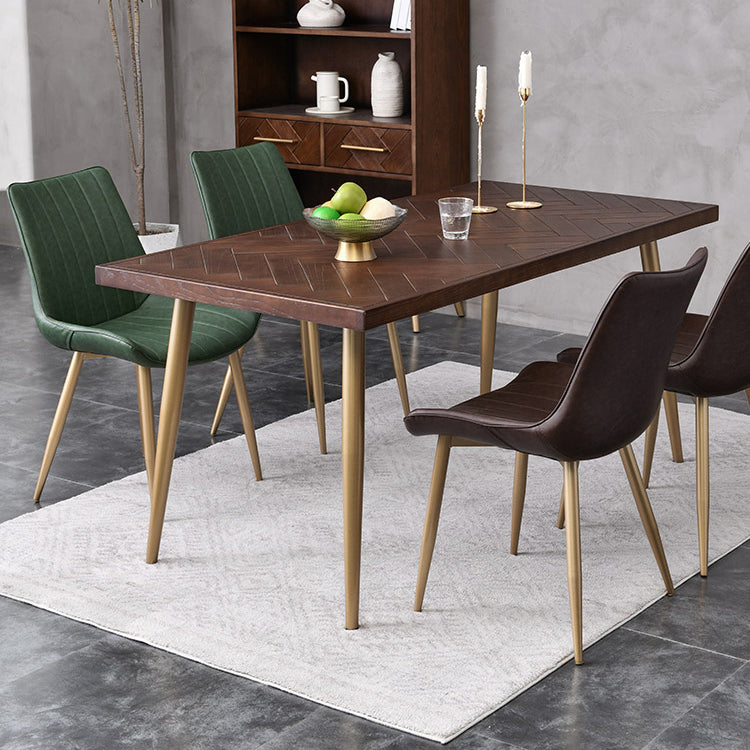 Rectangle Dining Side Table Traditional Luxury Solid Wood Dinner Table with 4 Legs
