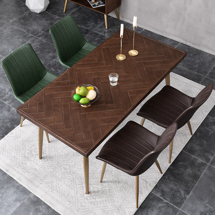 Rectangle Dining Side Table Traditional Luxury Solid Wood Dinner Table with 4 Legs