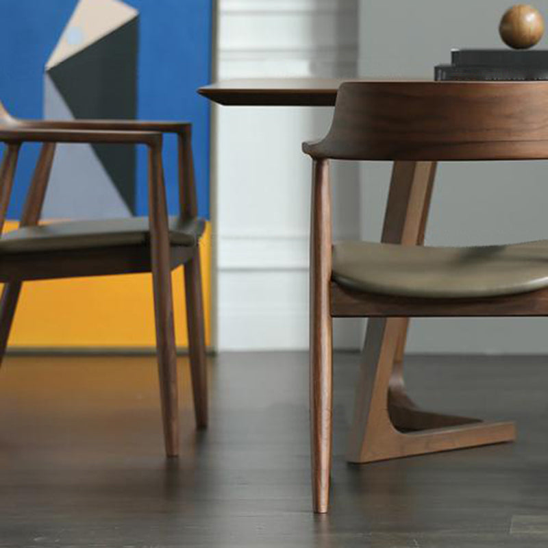 Arm Dining Chairs Contemporary Solid Wood Side Chairs for Dining Room