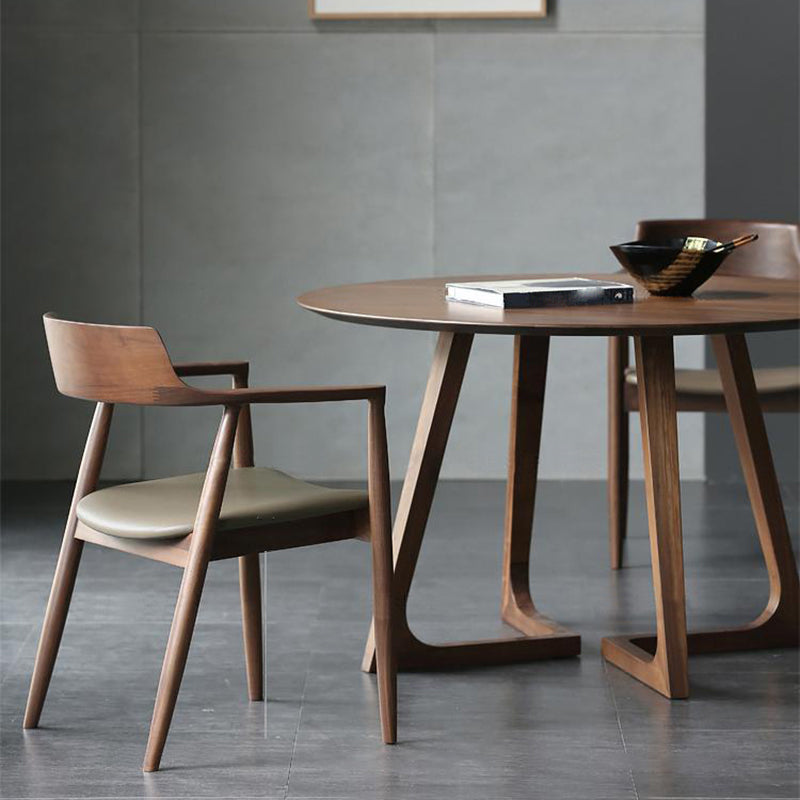 Arm Dining Chairs Contemporary Solid Wood Side Chairs for Dining Room