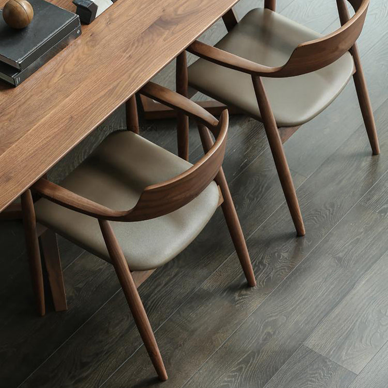 Arm Dining Chairs Contemporary Solid Wood Side Chairs for Dining Room
