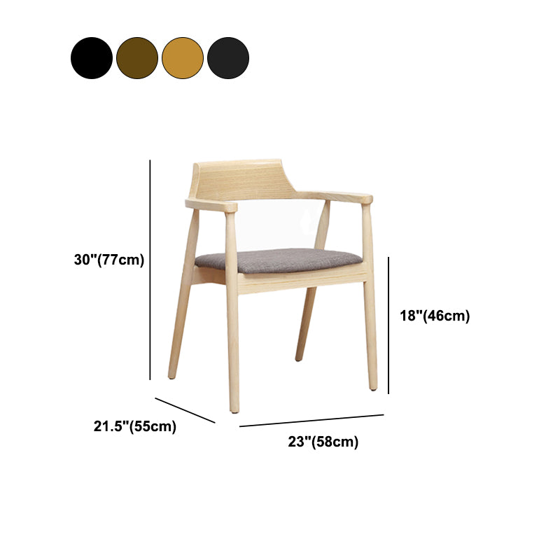 Arm Dining Chairs Contemporary Solid Wood Side Chairs for Dining Room