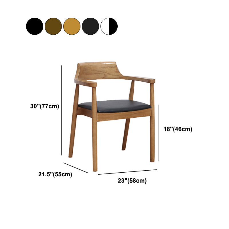 Arm Dining Chairs Contemporary Solid Wood Side Chairs for Dining Room