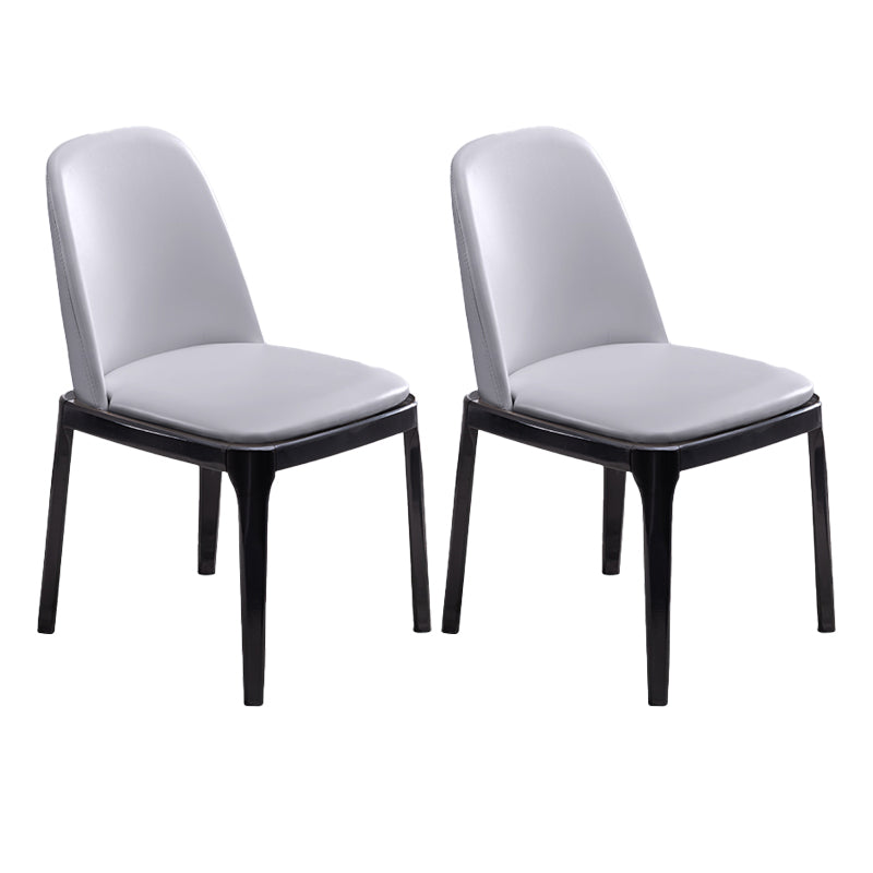 Modern Style Side Chair Leather Indoor Dining Chair with Wooden Legs