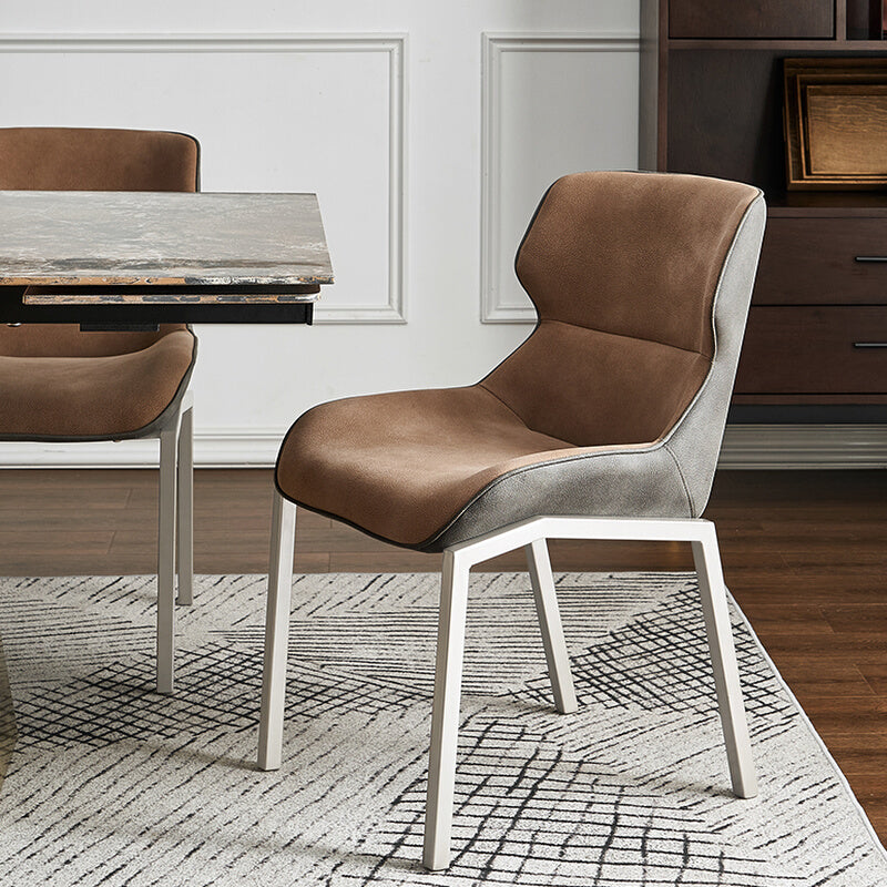 Modern Style Parsons Side Chair Indoor Dining Chair with Metal Base