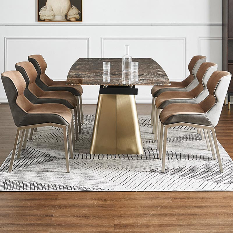 Modern Style Parsons Side Chair Indoor Dining Chair with Metal Base