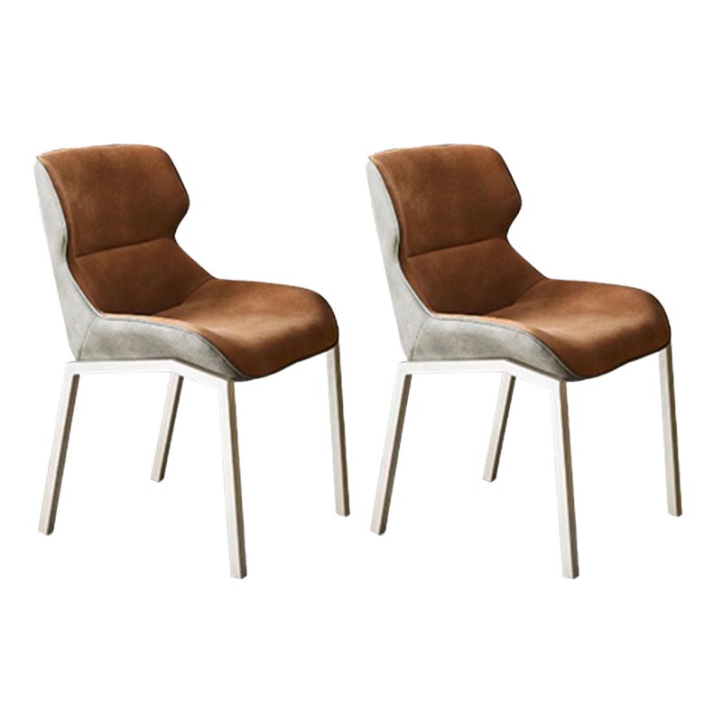 Modern Style Parsons Side Chair Indoor Dining Chair with Metal Base