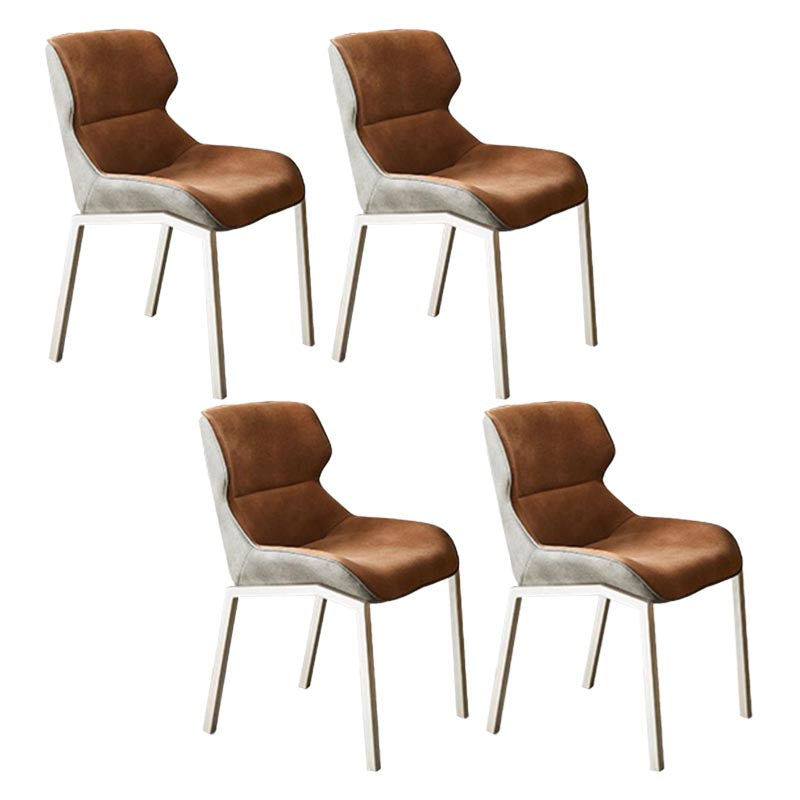 Modern Style Parsons Side Chair Indoor Dining Chair with Metal Base