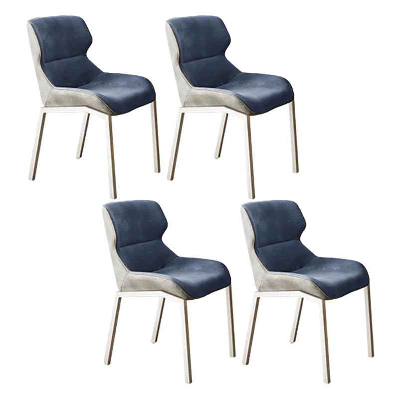 Modern Style Parsons Side Chair Indoor Dining Chair with Metal Base