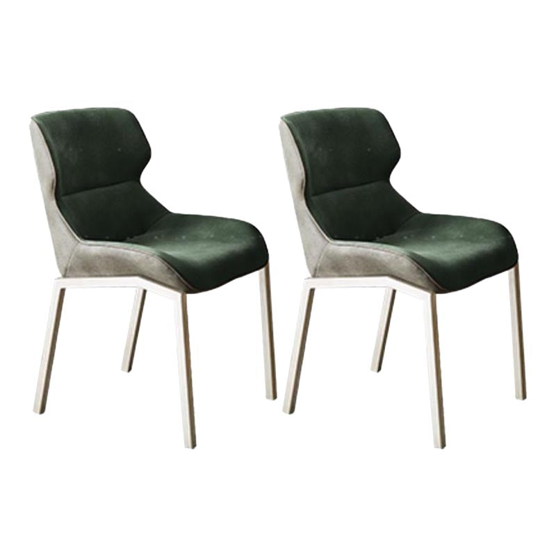 Modern Style Parsons Side Chair Indoor Dining Chair with Metal Base
