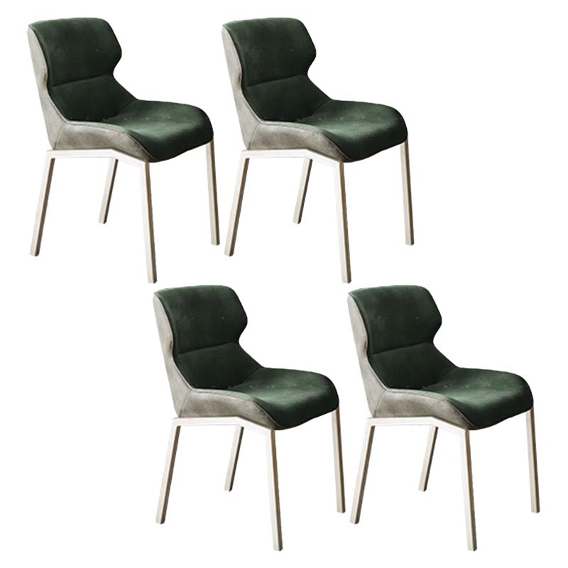 Modern Style Parsons Side Chair Indoor Dining Chair with Metal Base