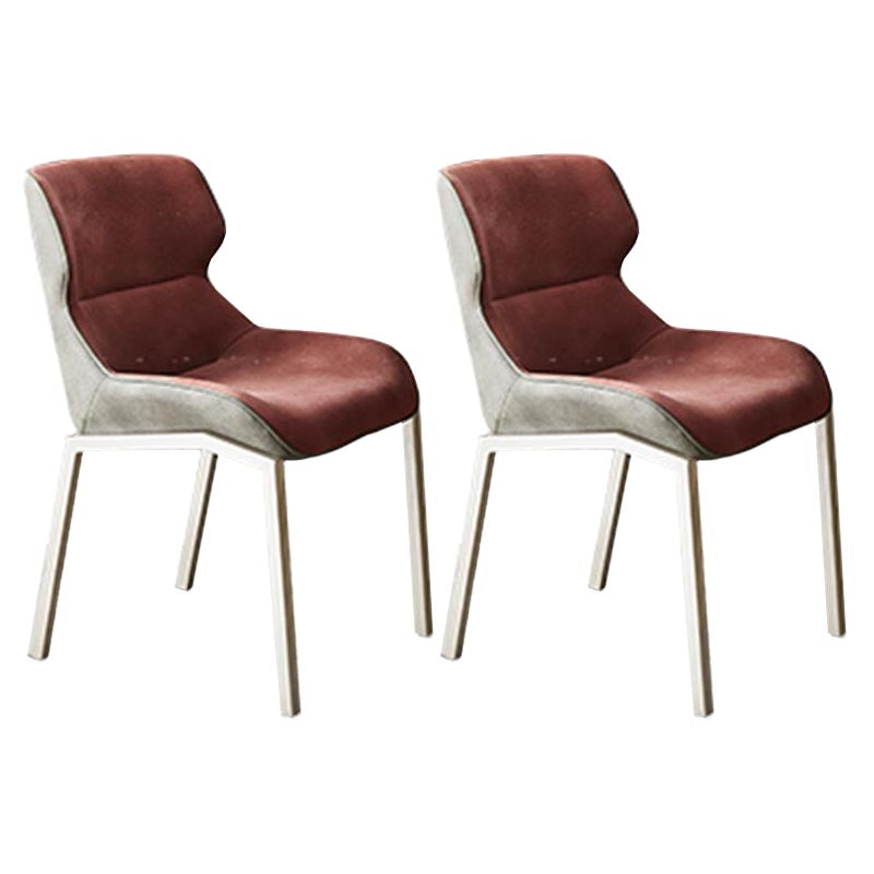 Modern Style Parsons Side Chair Indoor Dining Chair with Metal Base