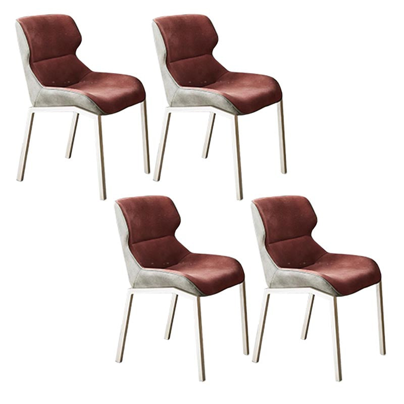 Modern Style Parsons Side Chair Indoor Dining Chair with Metal Base