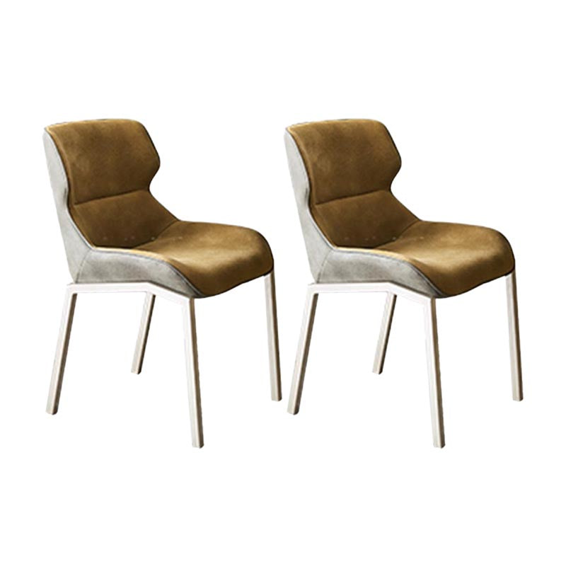 Modern Style Parsons Side Chair Indoor Dining Chair with Metal Base