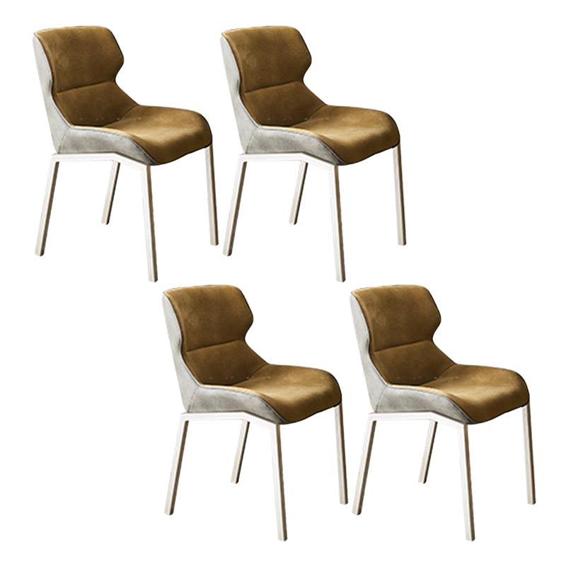 Modern Style Parsons Side Chair Indoor Dining Chair with Metal Base