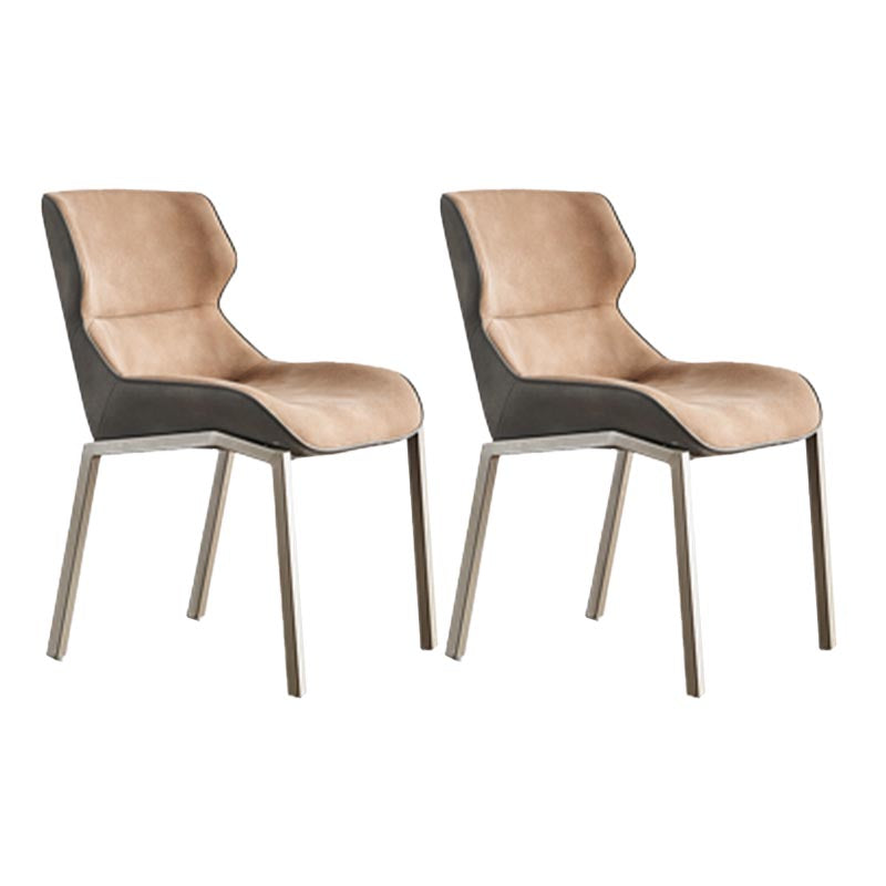 Modern Style Parsons Side Chair Indoor Dining Chair with Metal Base