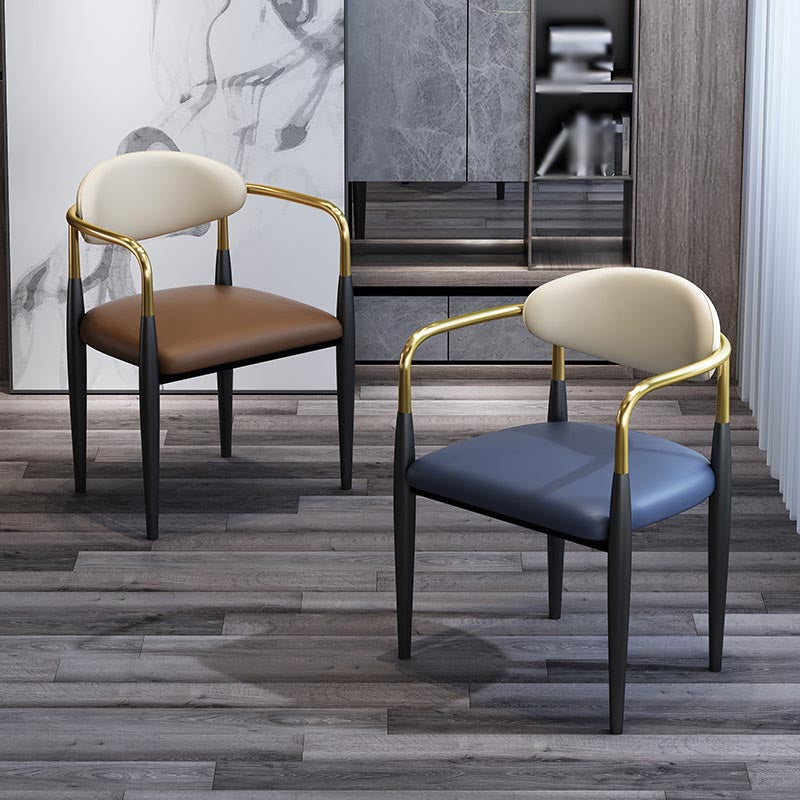 Modern Style Arm Chair Leather Open Back Dining Chair for Dining Room