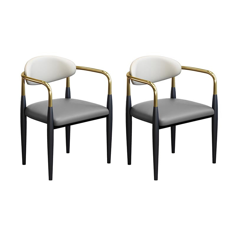 Modern Style Arm Chair Leather Open Back Dining Chair for Dining Room