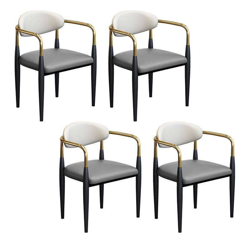 Modern Style Arm Chair Leather Open Back Dining Chair for Dining Room