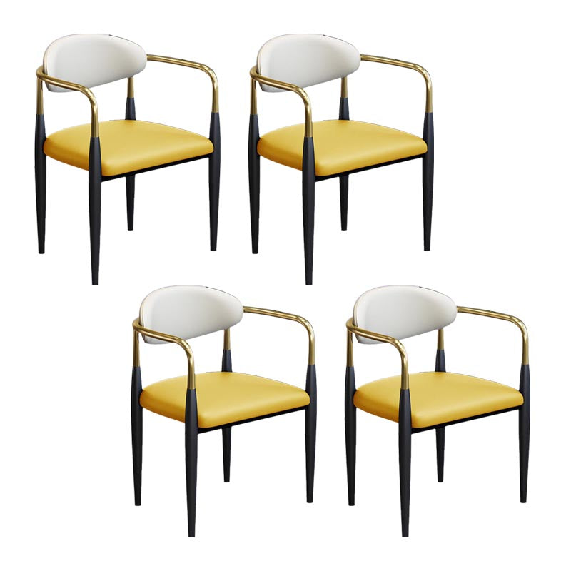 Modern Style Arm Chair Leather Open Back Dining Chair for Dining Room