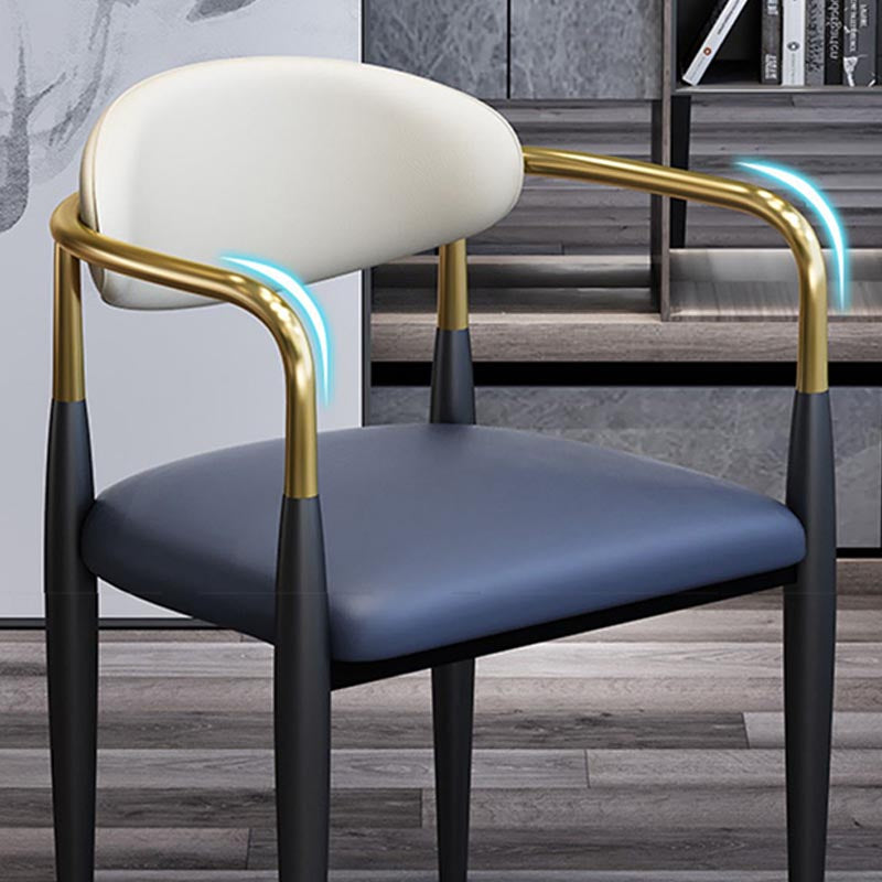 Modern Style Arm Chair Leather Open Back Dining Chair for Dining Room