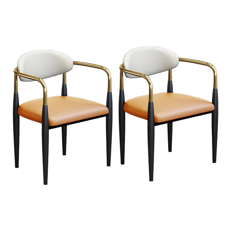 Modern Style Arm Chair Leather Open Back Dining Chair for Dining Room