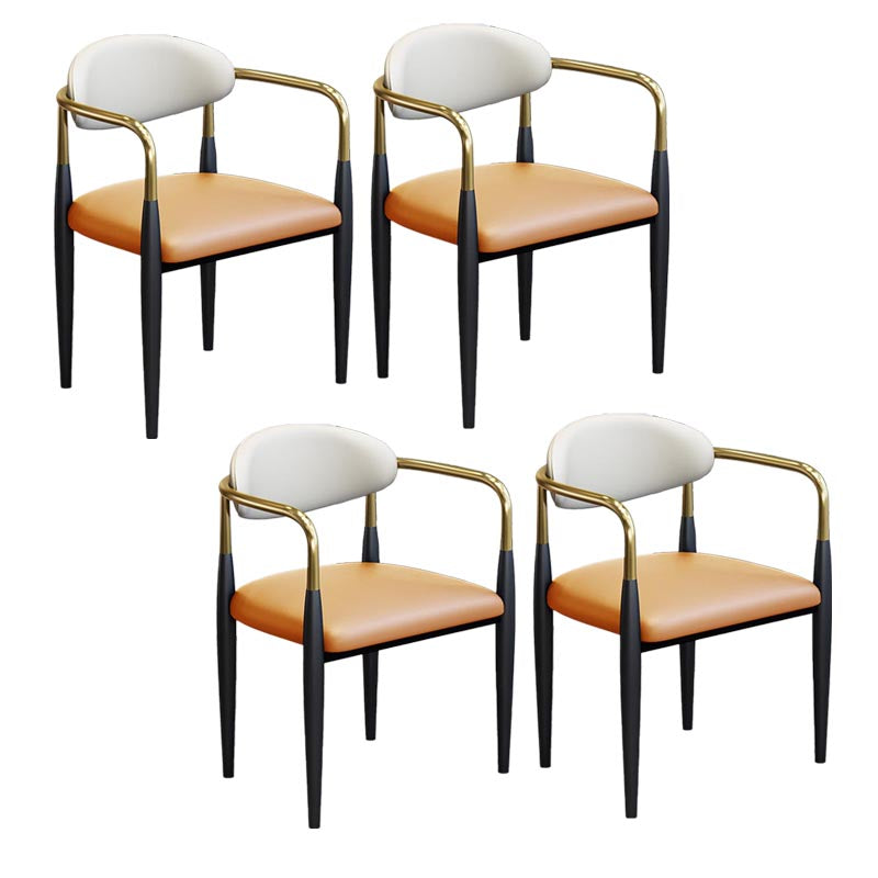 Modern Style Arm Chair Leather Open Back Dining Chair for Dining Room