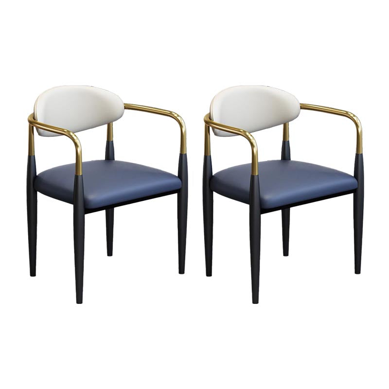 Modern Style Arm Chair Leather Open Back Dining Chair for Dining Room