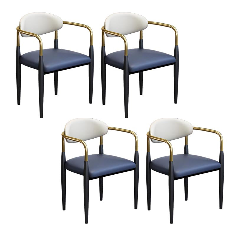 Modern Style Arm Chair Leather Open Back Dining Chair for Dining Room