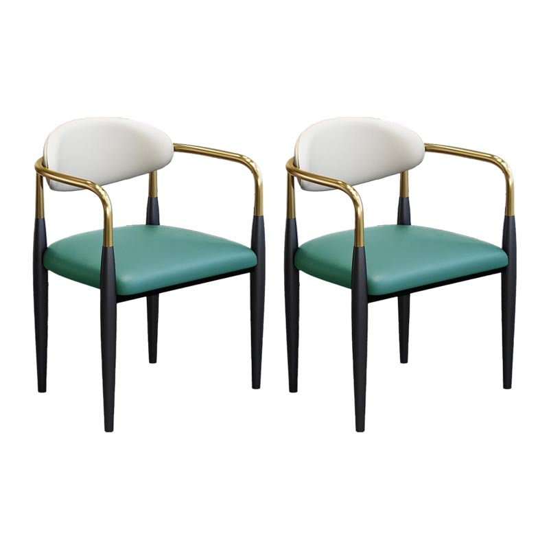 Modern Style Arm Chair Leather Open Back Dining Chair for Dining Room