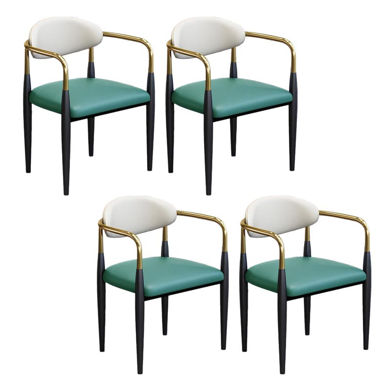 Modern Style Arm Chair Leather Open Back Dining Chair for Dining Room