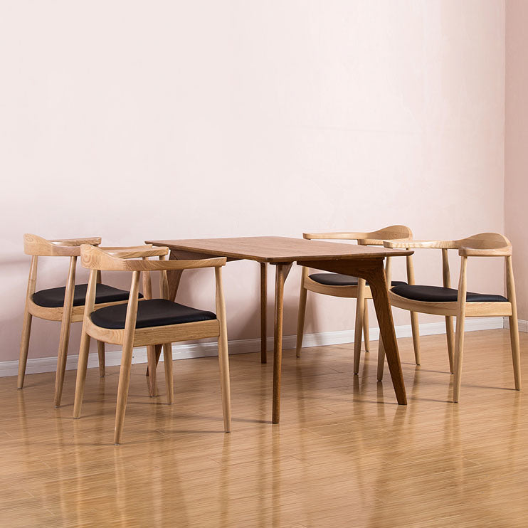 Modern Style Arm Chair Solid Wood Open Back Indoor Dining Chair