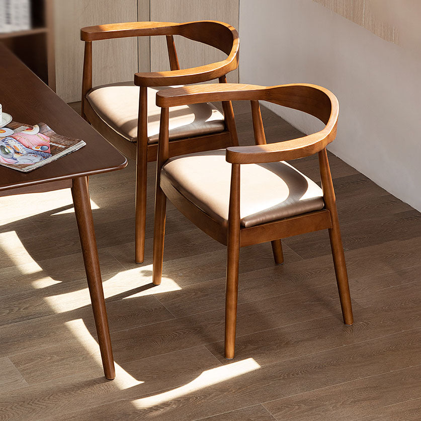 Modern Style Arm Chair Solid Wood Open Back Indoor Dining Chair