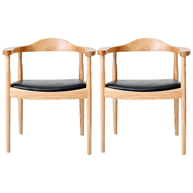 Modern Style Arm Chair Solid Wood Open Back Indoor Dining Chair