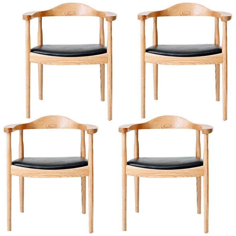 Modern Style Arm Chair Solid Wood Open Back Indoor Dining Chair