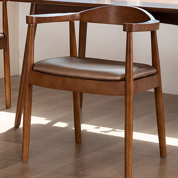 Modern Style Arm Chair Solid Wood Open Back Indoor Dining Chair