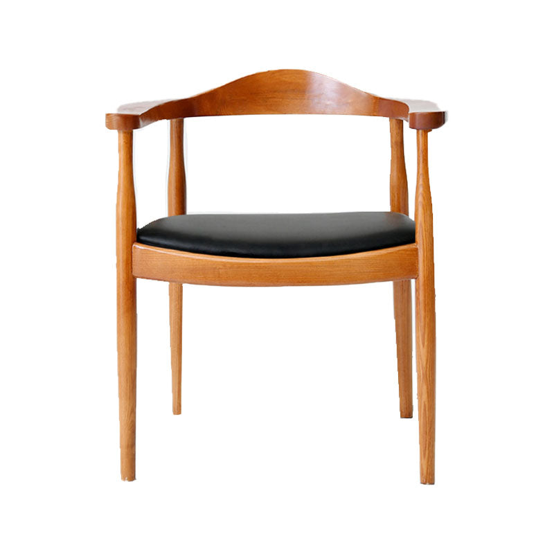 Modern Style Arm Chair Solid Wood Open Back Indoor Dining Chair