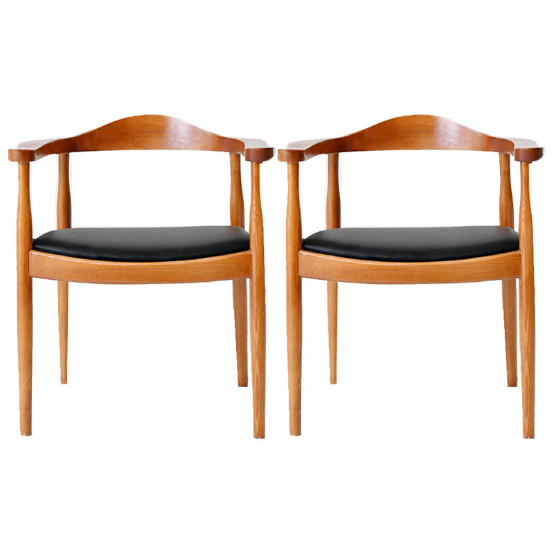Modern Style Arm Chair Solid Wood Open Back Indoor Dining Chair