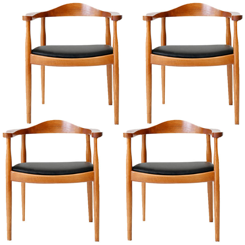 Modern Style Arm Chair Solid Wood Open Back Indoor Dining Chair