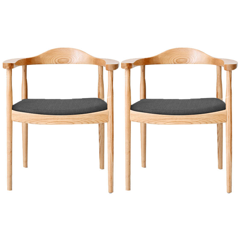 Modern Style Arm Chair Solid Wood Open Back Indoor Dining Chair
