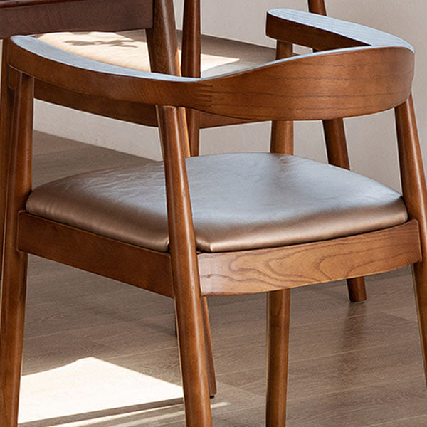 Modern Style Arm Chair Solid Wood Open Back Indoor Dining Chair