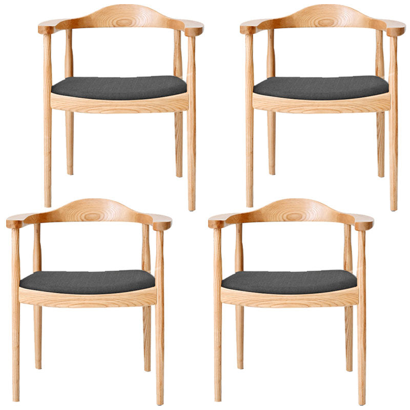 Modern Style Arm Chair Solid Wood Open Back Indoor Dining Chair