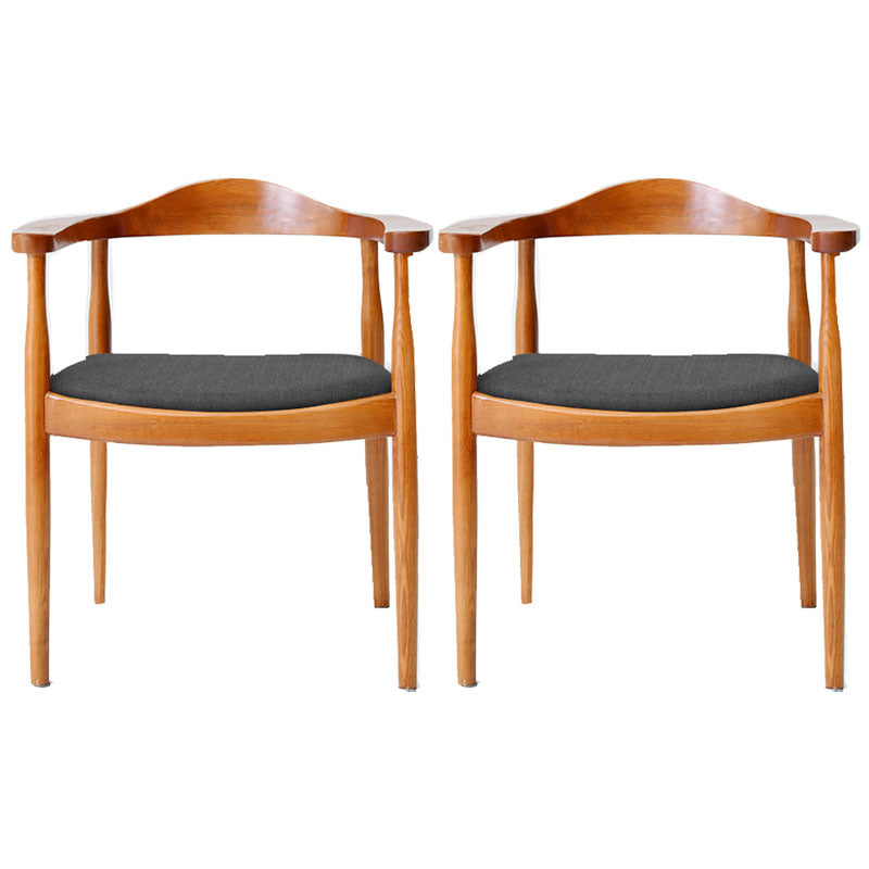 Modern Style Arm Chair Solid Wood Open Back Indoor Dining Chair